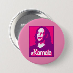 Macaron Rond 7,6 Cm Kamala Harris Fan Rose