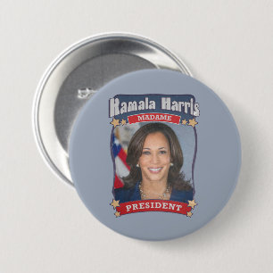 Macaron Rond 7,6 Cm Kamala Harris Madame President Card