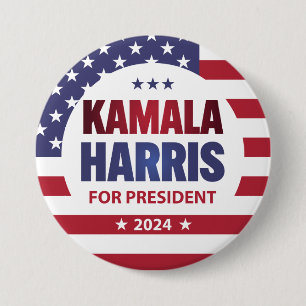 Macaron Rond 7,6 Cm Kamala Harris Pour Président 2024