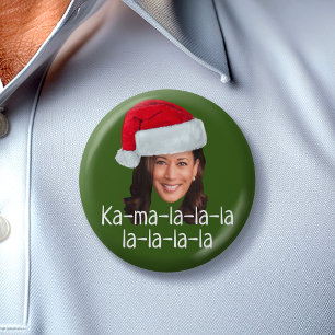 Macaron Rond 7,6 Cm Kamala Santa Hat - Biden Harris 2020 drôle de vac