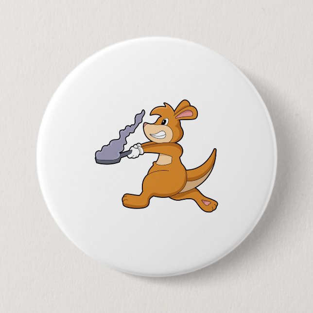 Macaron Rond 7,6 Cm Kangaroo as Cook (Devant)