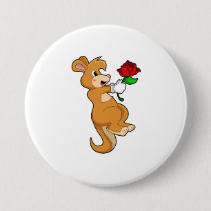 Macaron Rond 7,6 Cm Kangaroo with Flower