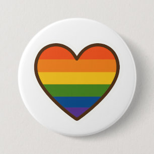 Macaron Rond 7,6 Cm Kawaii LGBTQ+ Pride Coeur