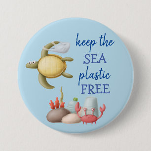 Macaron Rond 7,6 Cm Keep the Sea Plastic Free