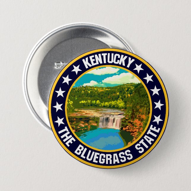 Macaron Rond 7,6 Cm Kentucky (Devant & derrière)