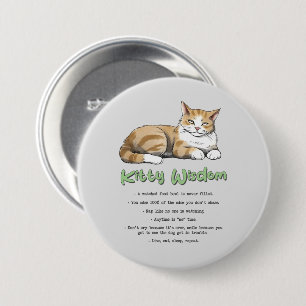 Macaron Rond 7,6 Cm Kitty Wisdom - Règles de chats amusantes avec un c