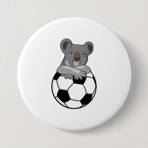 Macaron Rond 7,6 Cm Koala au Soccer Sports