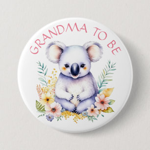 Macaron Rond 7,6 Cm Koala Bear Grand-mère à thème pour être Baby showe