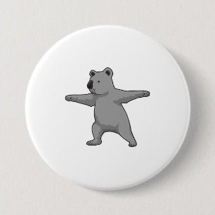 Macaron Rond 7,6 Cm Koala ours au Yoga Fitness