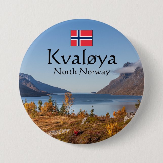 Macaron Rond 7,6 Cm Kvaloya Island Norvège (Devant)