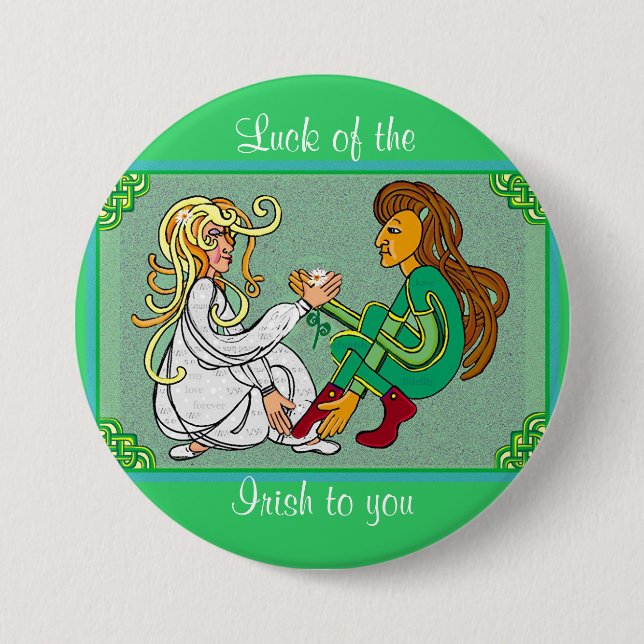 Macaron Rond 7,6 Cm La chance des Irlandais - Bonne Saint Patrick's Da (Devant)