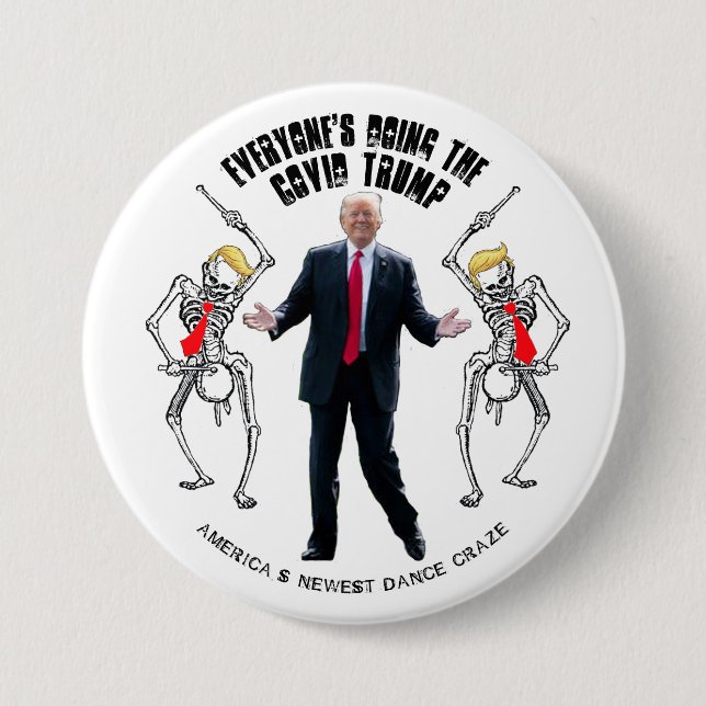 Macaron Rond 7,6 Cm La Danse Covid Trump (Devant)