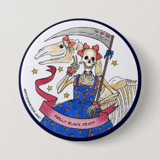 Macaron Rond 7,6 Cm La mort noire froncée