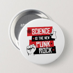 MACARON ROND 7,6 CM LA SCIENCE EST LE NOUVEAU ROCHER DE PUNK