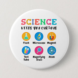 Macaron Rond 7,6 Cm La science vous garde curieux