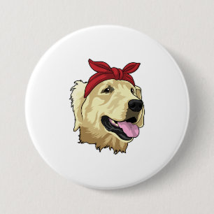 Macaron Rond 7,6 Cm Labrador avec Bandana