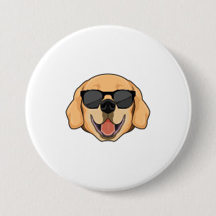 Macaron Rond 7,6 Cm Labrador avec lunettes de soleil