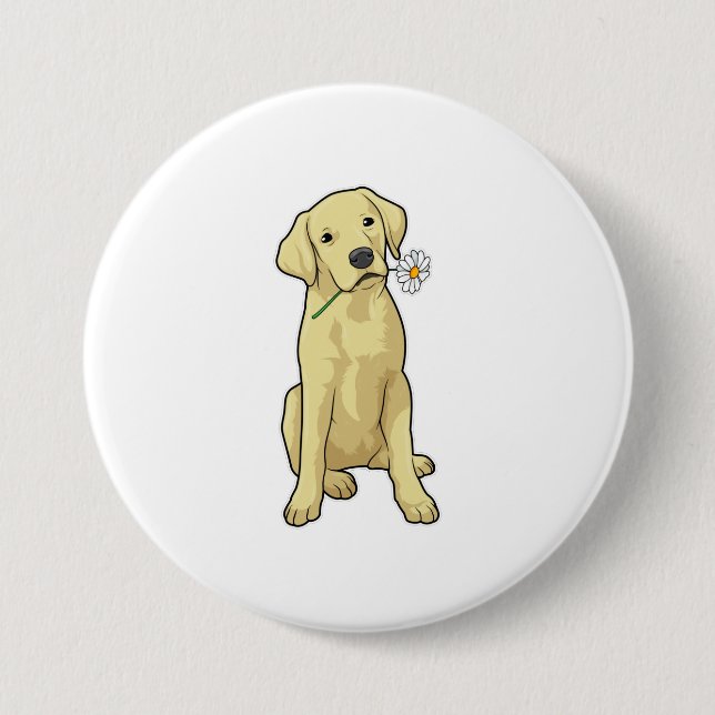 Macaron Rond 7,6 Cm Labrador Daisy (Devant)