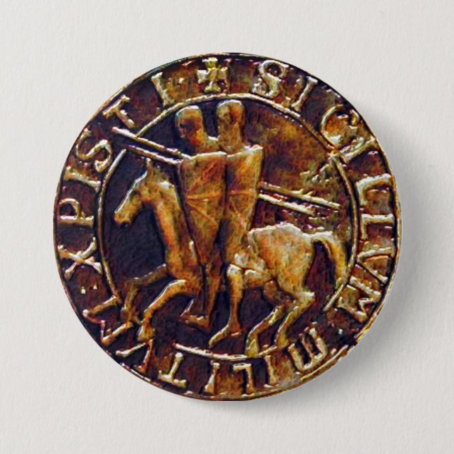 Macaron Rond 7,6 Cm Lac Medieval des Knights (Devant)