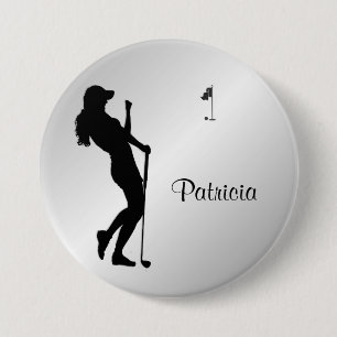 Macaron Rond 7,6 Cm Ladies Golfer Personal