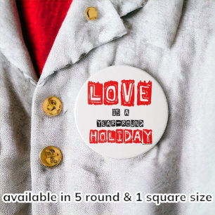 Macaron Rond 7,6 Cm L'Amour Est Une Typographie De Vacances Toute L'An