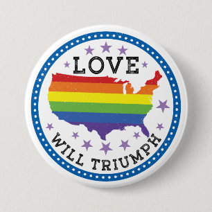 Macaron Rond 7,6 Cm L'amour triomphera