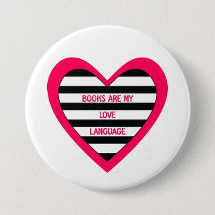 Macaron Rond 7,6 Cm Langage de l'amour des livres