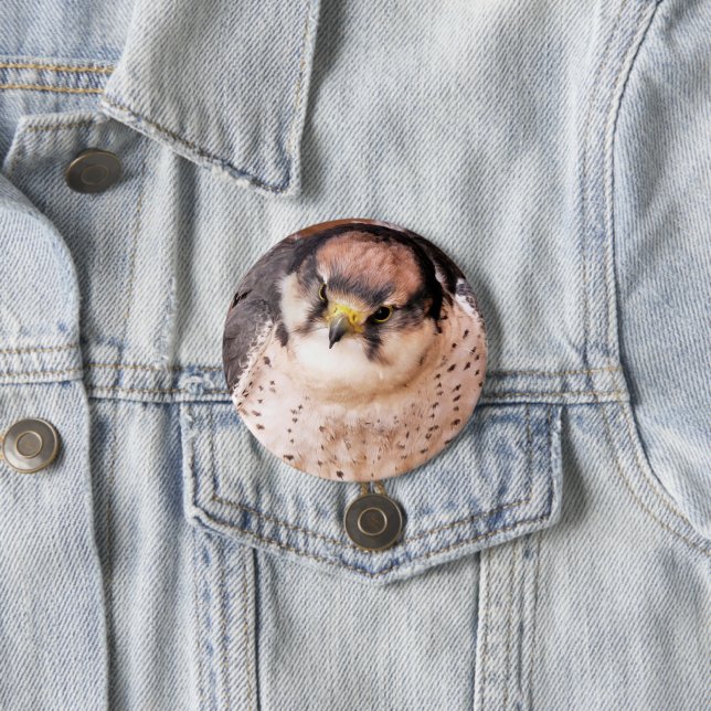 MACARON ROND 7,6 CM LANNER FALCON (En situation)