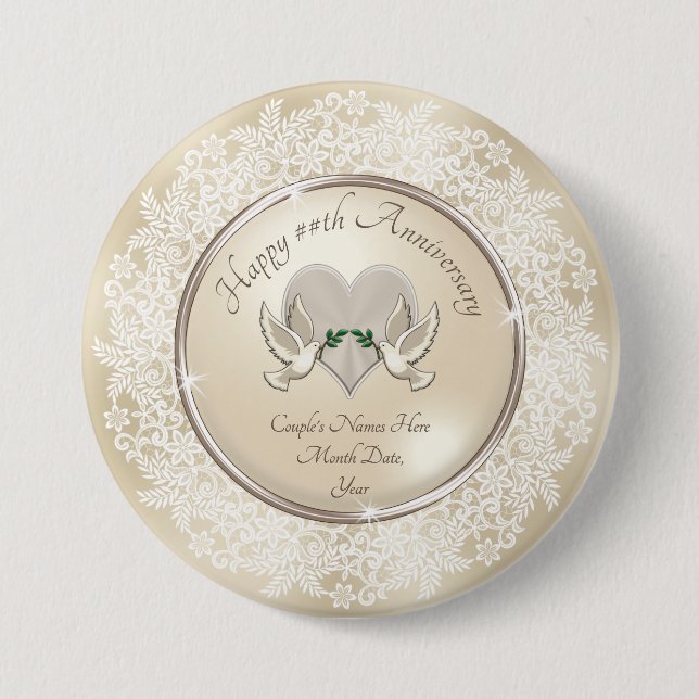 Macaron Rond 7,6 Cm L'anniversaire personnalisé favorise bon marché (Devant)