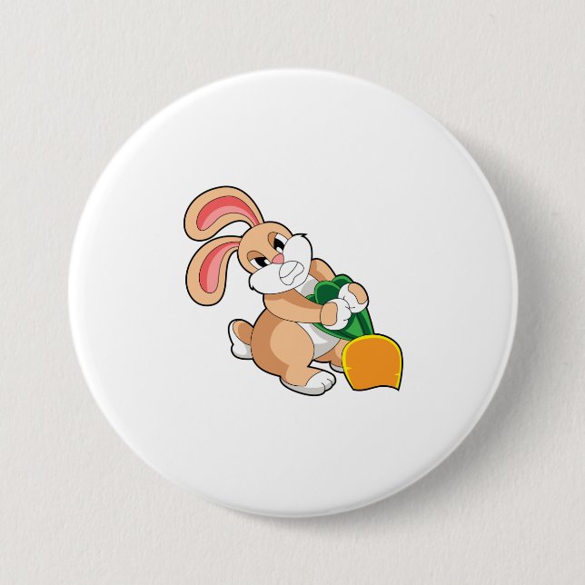 Macaron Rond 7,6 Cm Lapin avec carotte (Devant)