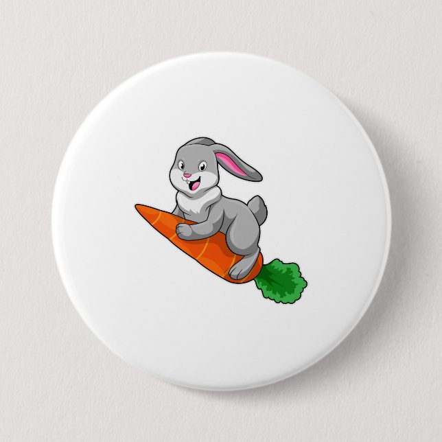 Macaron Rond 7,6 Cm Lapin avec carotte (Devant)