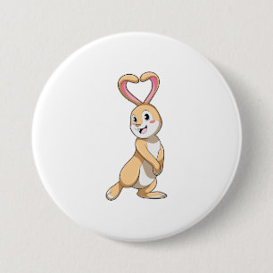 Macaron Rond 7,6 Cm Lapin avec coeur