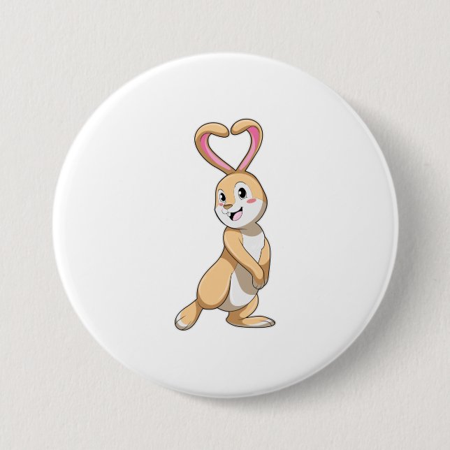 Macaron Rond 7,6 Cm Lapin avec coeur (Devant)