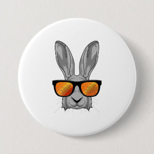 Macaron Rond 7,6 Cm Lapin avec lunettes de soleil