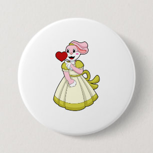 Macaron Rond 7,6 Cm Lapin comme Mariée avec robe Mariage.PNG