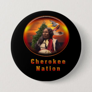 Macaron Rond 7,6 Cm L'art indien des Cherokees