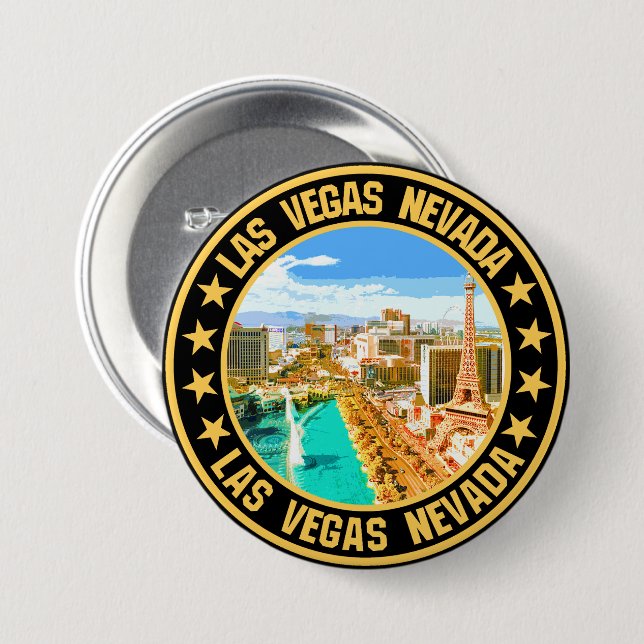 Macaron Rond 7,6 Cm Las vegas (Devant & derrière)