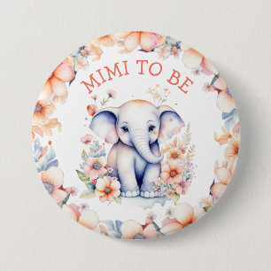 Macaron Rond 7,6 Cm Le Baby shower de la fille Eléphant Bébé Mimi à êt