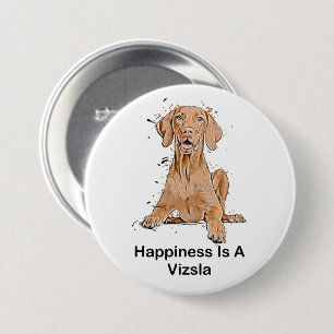 Macaron Rond 7,6 Cm Le bonheur est un Vizsla