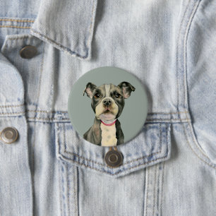 Macaron Rond 7,6 Cm Le "chiot observe" la peinture d'aquarelle de