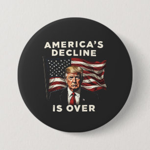 Macaron Rond 7,6 Cm Le déclin de l'Amérique sur Trump Patriotique Amér
