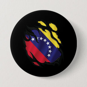 Macaron Rond 7,6 Cm Le drapeau du Venezuela arraché