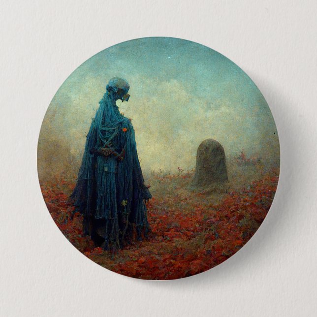 Macaron Rond 7,6 Cm Le Grave Surreal Sci-Fi Imaginaire Alien (Devant)