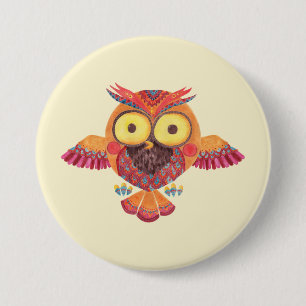 Macaron Rond 7,6 Cm Le hibou exceptionnel