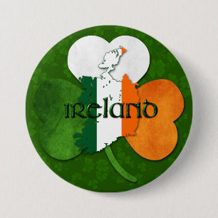 Macaron Rond 7,6 Cm Le jour de St Patrick - Irlande/carte