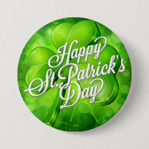 Macaron Rond 7,6 Cm Le jour de St Patrick - shamrock et art de mot