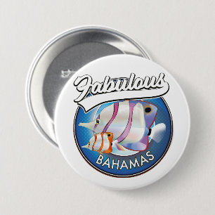 Macaron Rond 7,6 Cm Le logo fabuleux des Bahamas