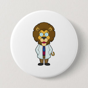 Macaron Rond 7,6 Cm Le manteau du docteur Lion