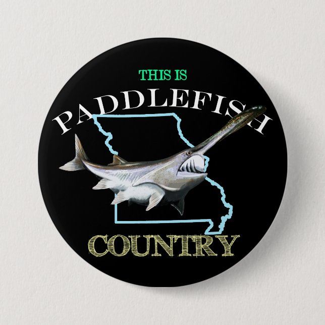 Macaron Rond 7,6 Cm Le Missouri est pays de Paddlefish (Devant)