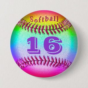 Macaron Rond 7,6 Cm Le NOMBRE du Jersey sur le base-ball boutonne des